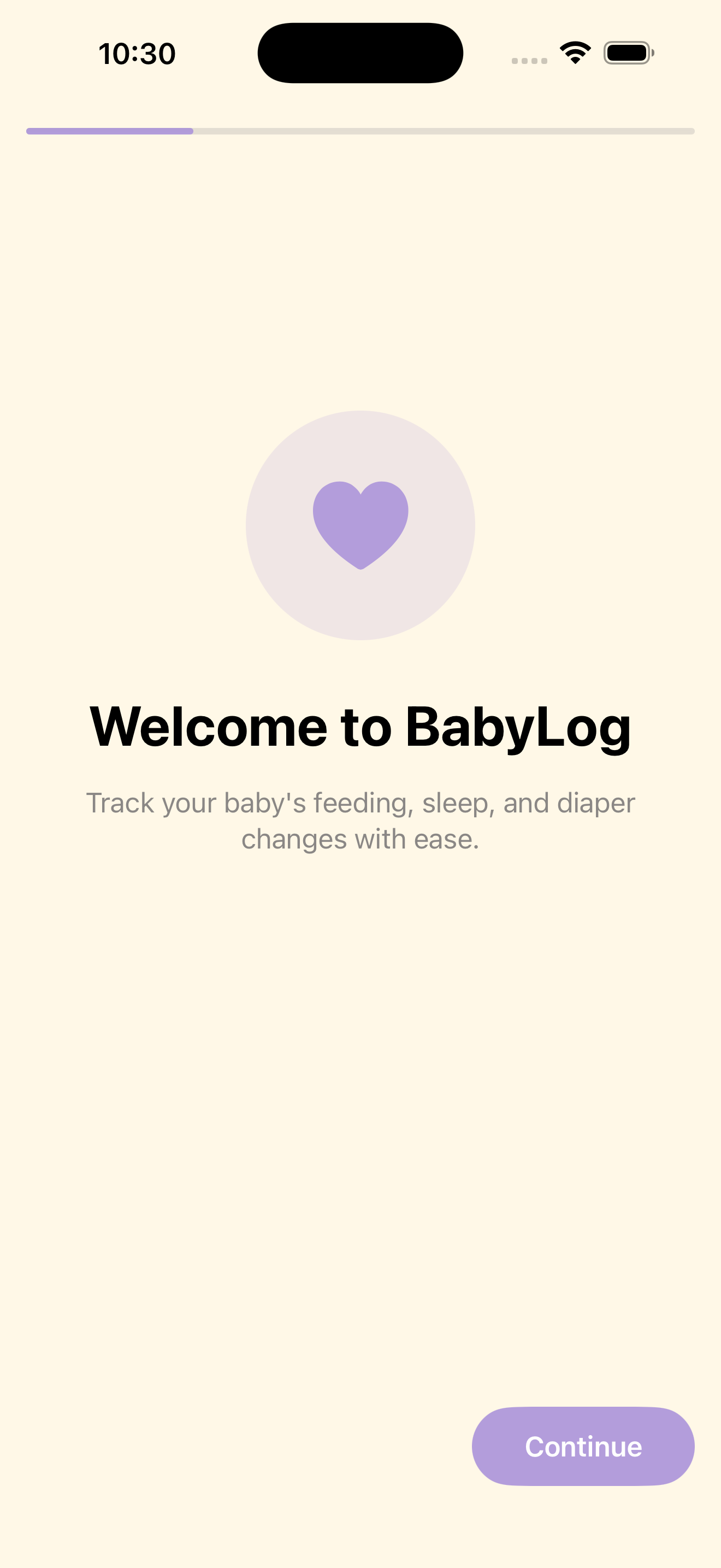 LittleLog Welcome Screen